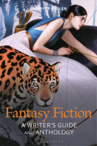 Fantasy Fiction book cover--female archer with jaguar in painted style